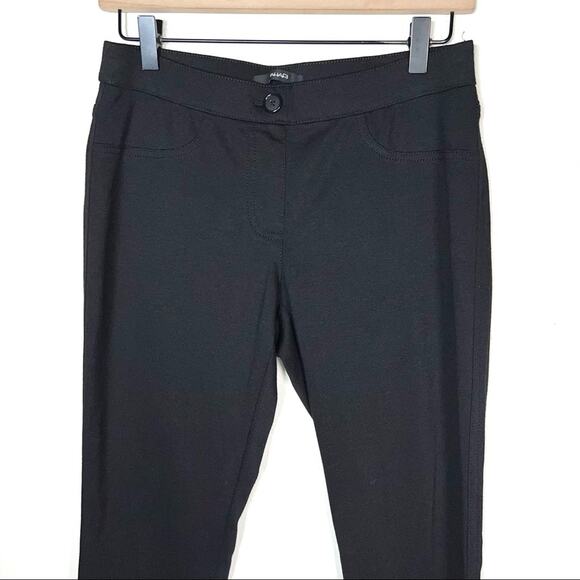 Tahari black straight leg casual pull on elastic waist leggings pants sz 6 B118 - Picture 2 of 6